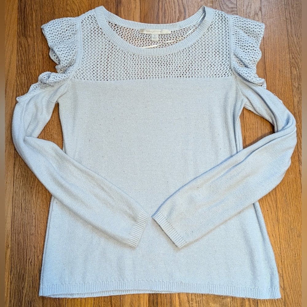 Women's LC Lauren Conrad Light Blue Sweater With Open Shoulders